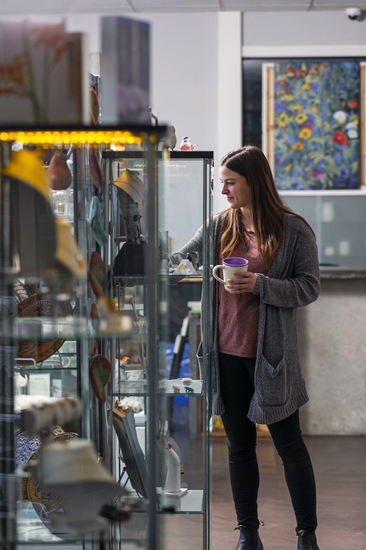 shopping at the art gallery