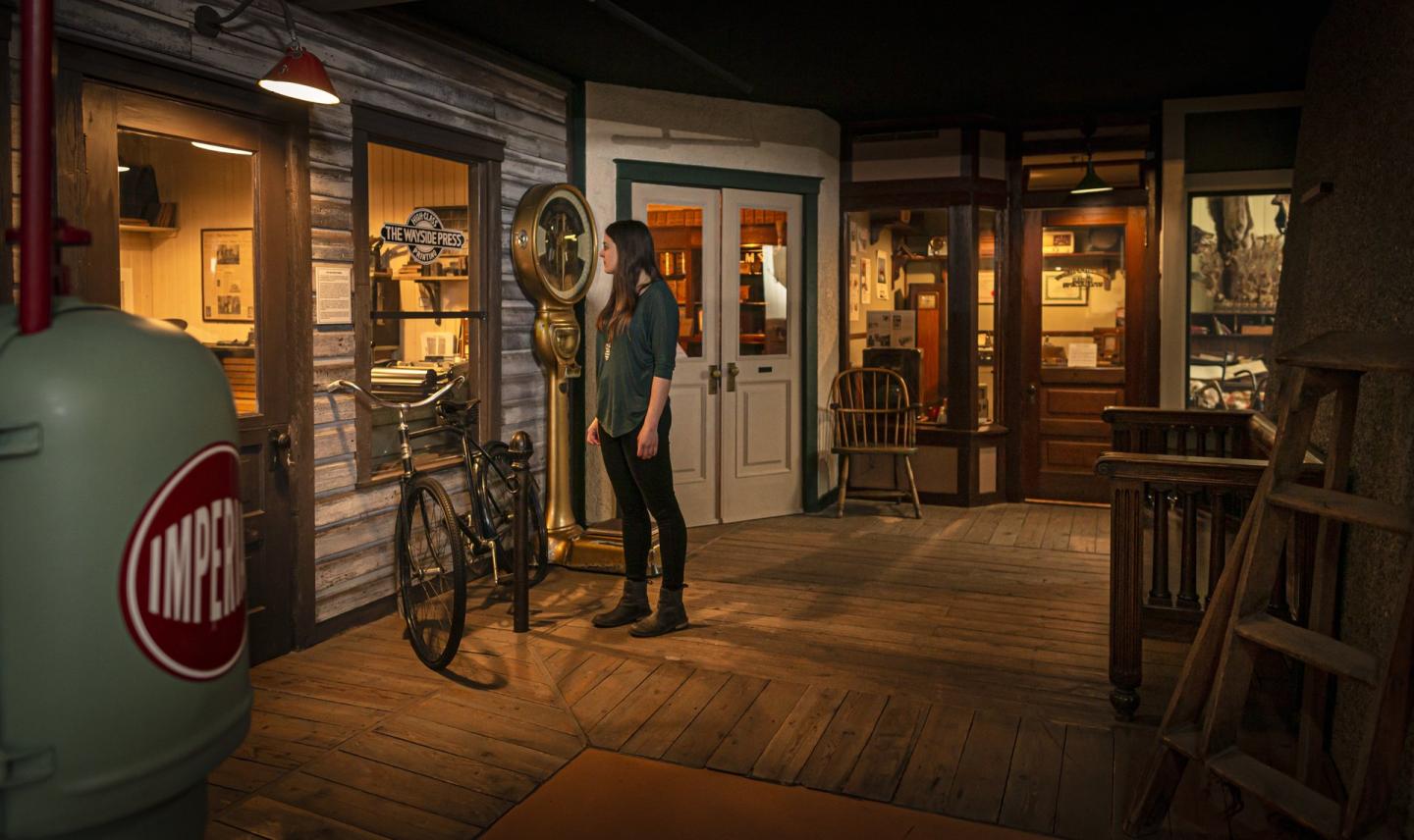 woman at museum in Vernon, BC