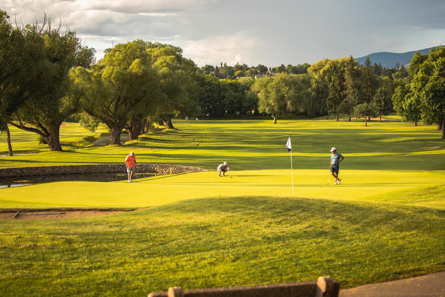 people on putting green at golf course