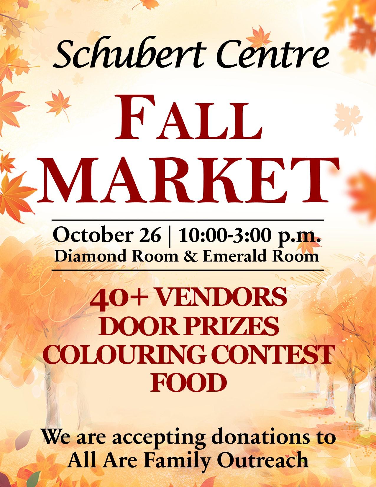 Schubert Centre Fall Market October 26, 10-3 p.m.