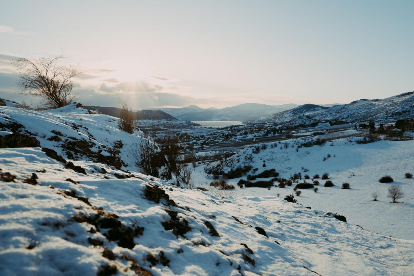 winter viewpoint in Vernon, BC