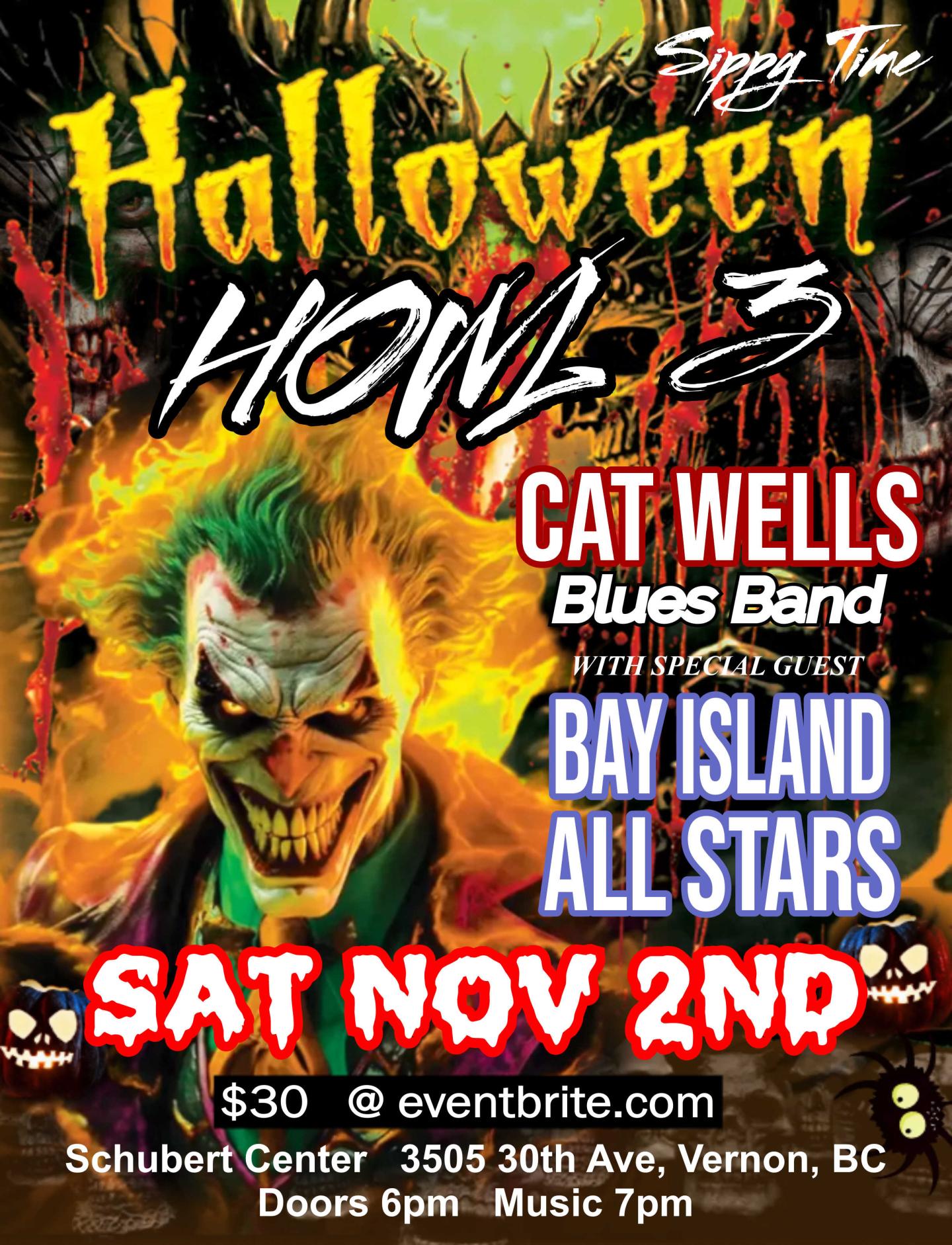 Halloween Howl 3 with Cat Wells Blues Band and Bay Island All Stars