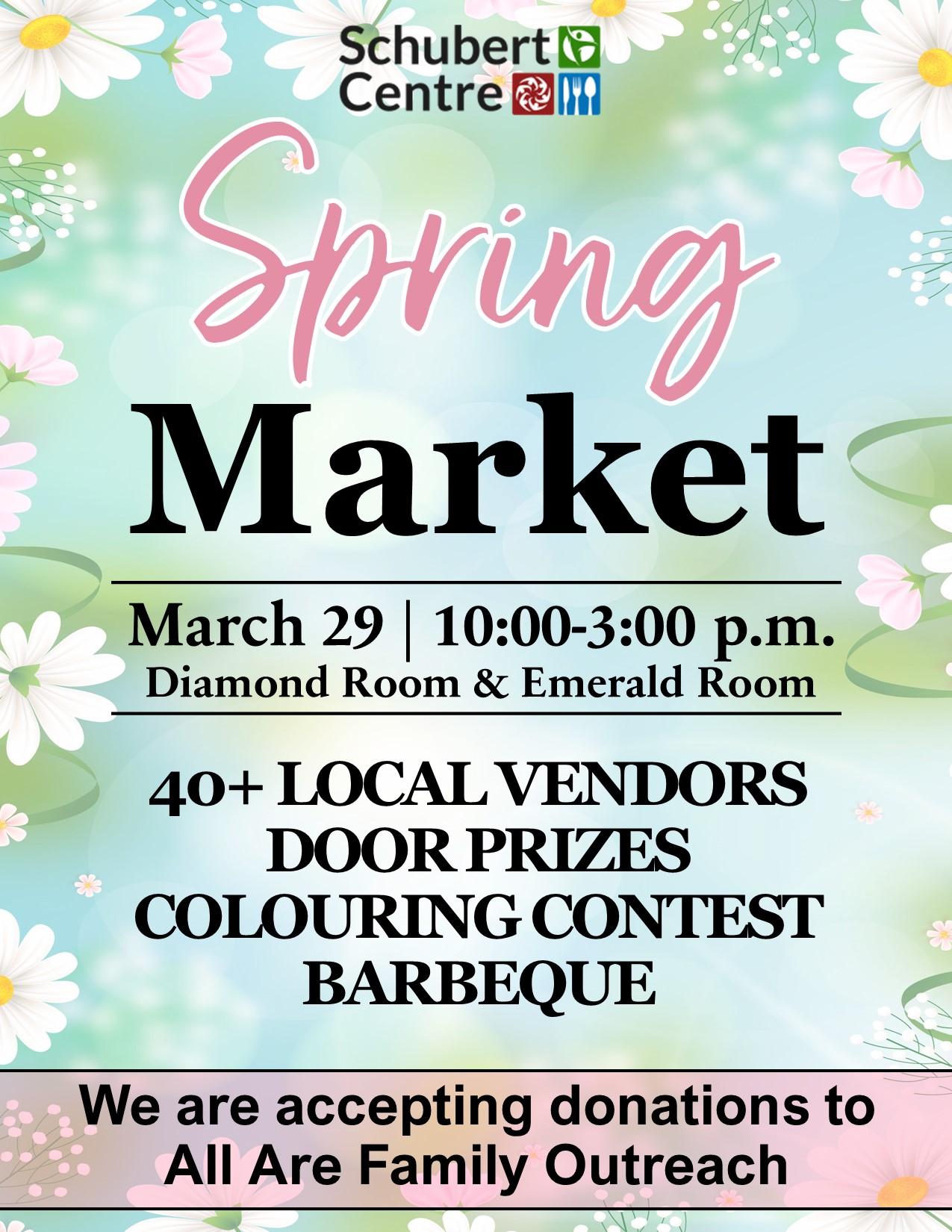 Schubert Spring Market March 29 10:00-3:00 p.m.