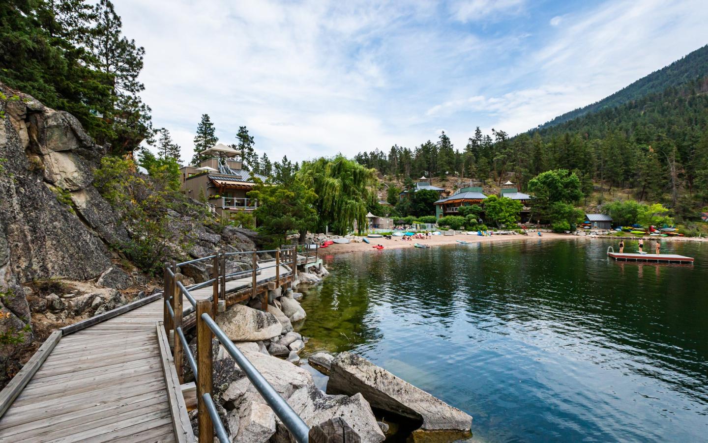 beach and boardwalk at vacation resort
